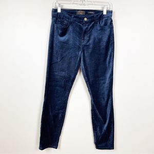 7 For All Mankind Navy Velvet Skinny Pants
